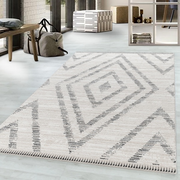 Cream Berber Rug for Livingroom I Designer Berber Carpet